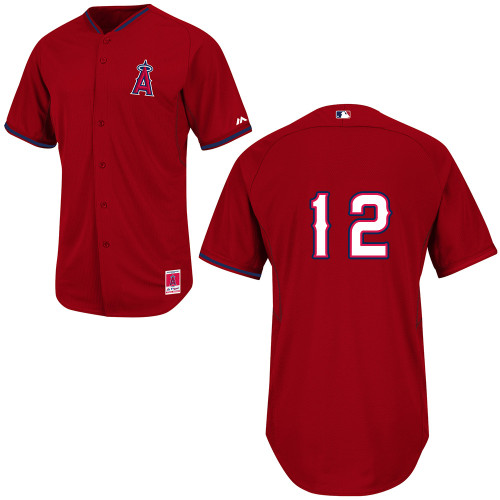 Tommy Field #12 MLB Jersey-Los Angeles Angels of Anaheim Men's Authentic 2014 Cool Base BP Red Baseball Jersey